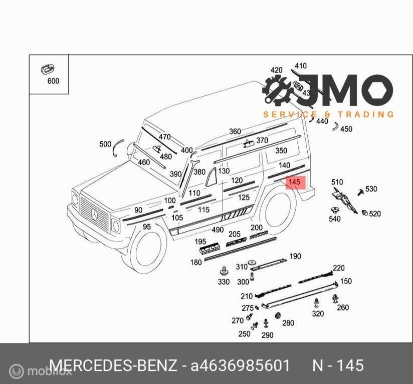 Sierlijst achterscherm Nieuw Mercedes G-klasse 2018, Neuf, Enlèvement ou Envoi, Mercedes-Benz