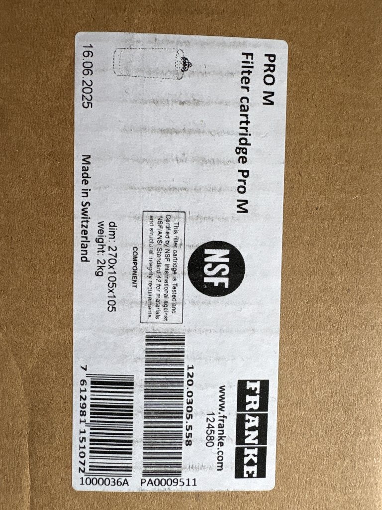 Franke filter, Enlèvement, Neuf
