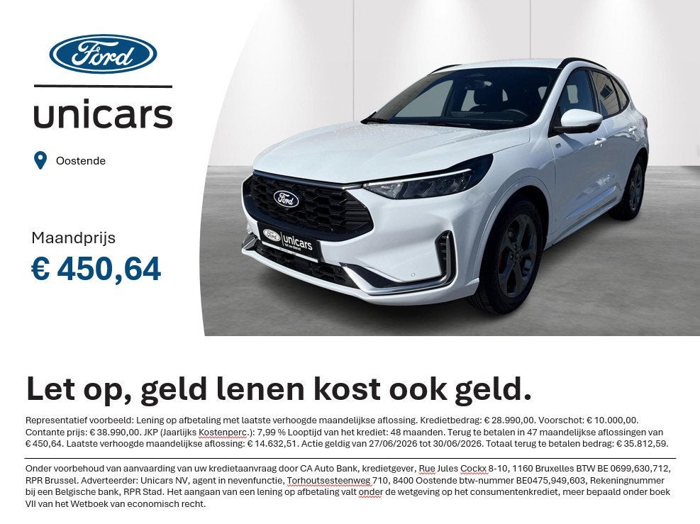 Ford Kuga 2.5i FHEV Aut. 132kW ST-Line X GARANTIE + ONDERHOU, Auto's, Ford, Bedrijf, Te koop, Kuga, 360° camera, Airbags, Airconditioning