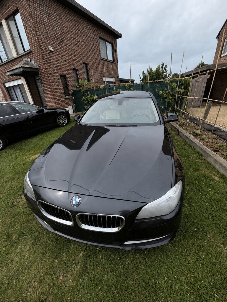 BMW 518d, Auto's, Euro 6, Zwart, Leder, 5 deurs
