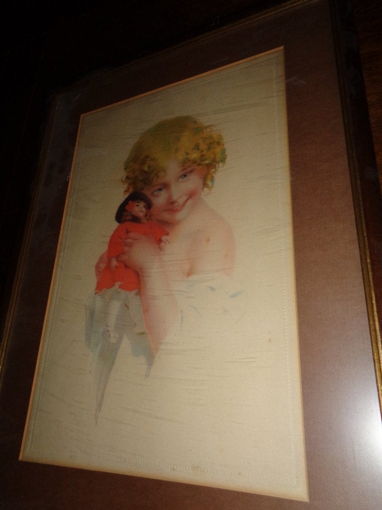 *Belle peinture ancienne (19e siècle) avec un beau cadre, Enlèvement ou Envoi, Sous verre, Panneau