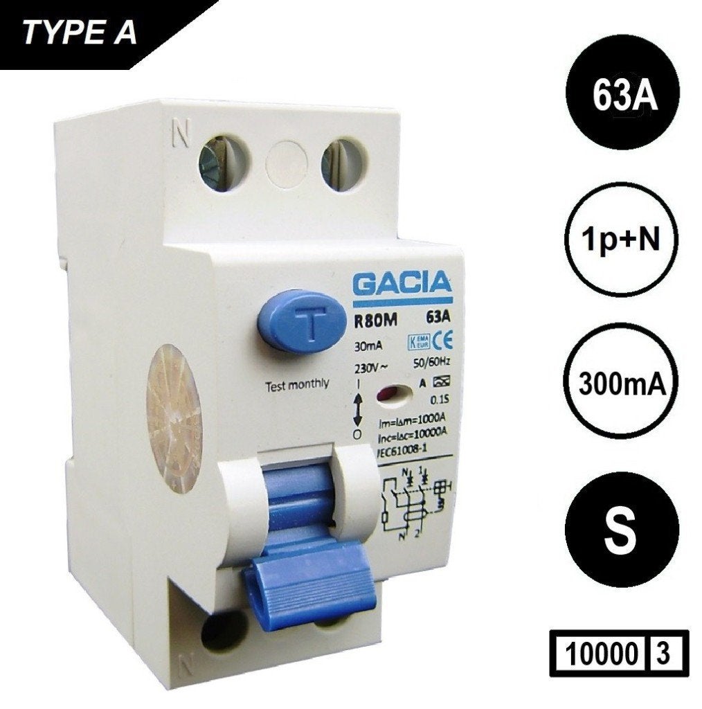 Selectieve Aardlekschakelaar 63A 2P 2 mod 300mA, Envoi