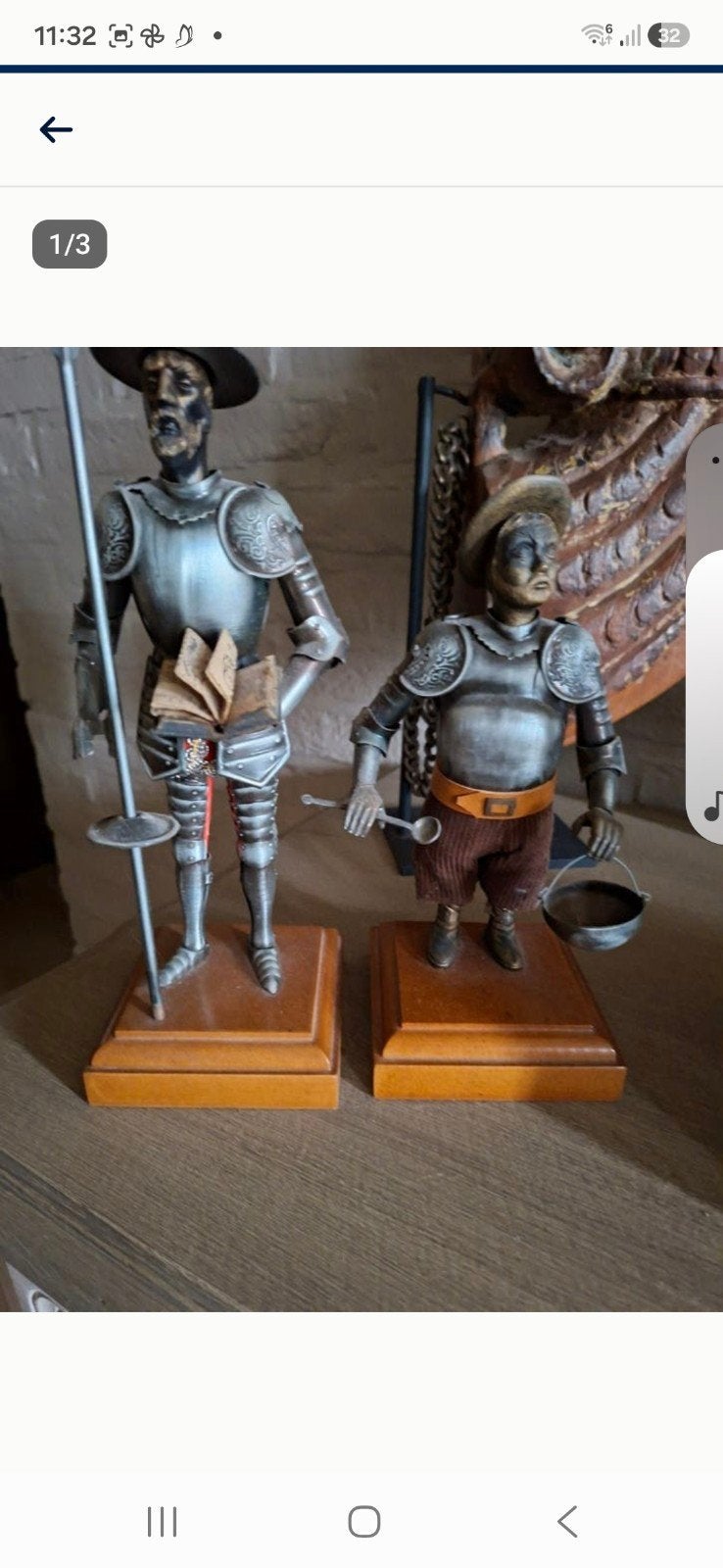 Tinnen Don Quichot en Sancho Panza, Antiek en Kunst, Ophalen