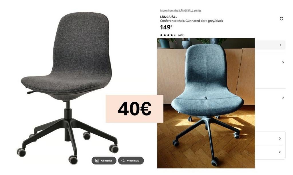 Ikea office chair, Ophalen
