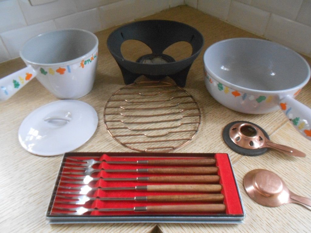 Le creuset dubbele fondue (gietijzeren braadpan)., Huis en Inrichting, Ophalen of Verzenden, Gietijzer, Braadpan, Le Creuset
