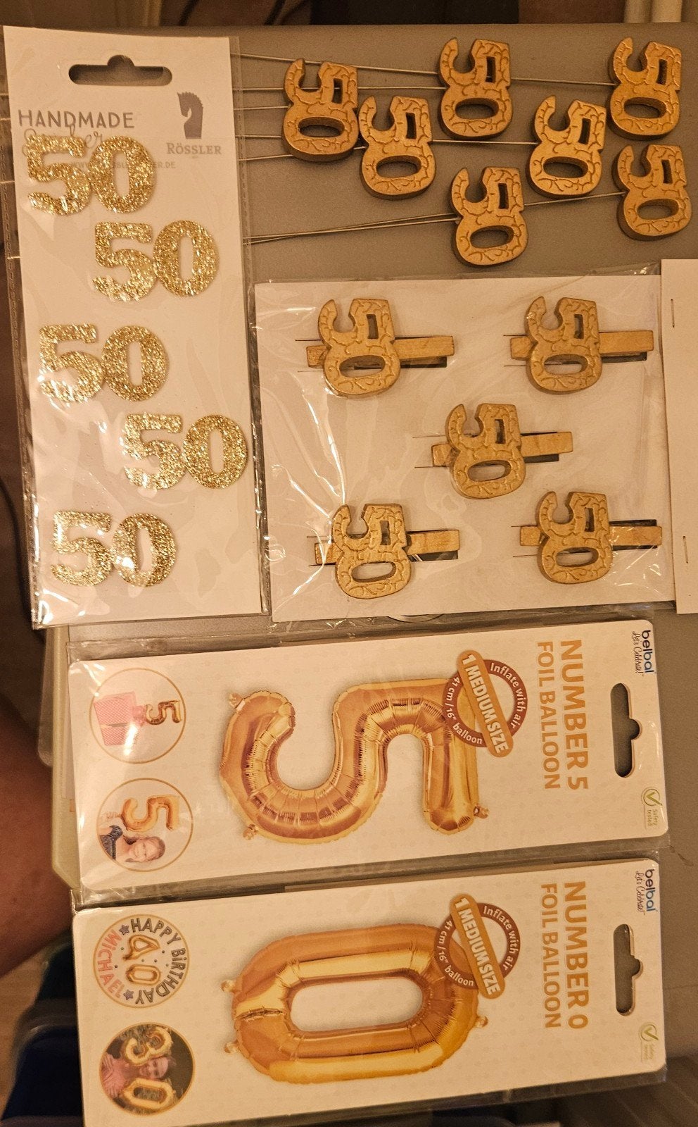versiering gouden bruiloft, Hobby en Vrije tijd, Ophalen of Verzenden, Nieuw, Versiering