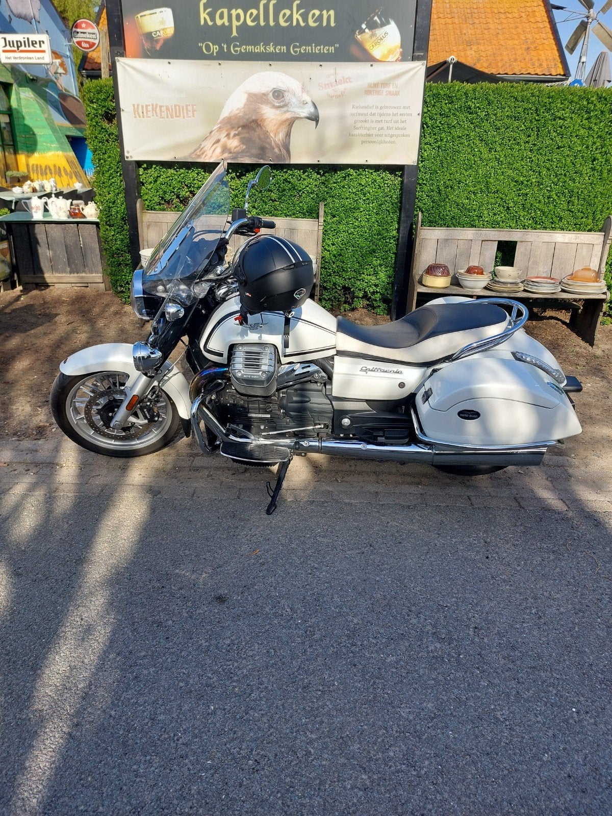 Unieke Moto Guzzi California 1400cc tourder wit parelmoer, Motoren, 2 cilinders, Nieuw, 1400 cc, Particulier