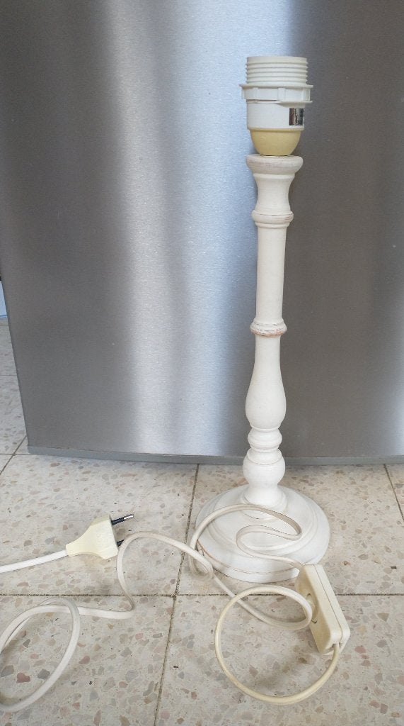 pied de lampe  blanc, Enlèvement, Comme neuf, Bois
