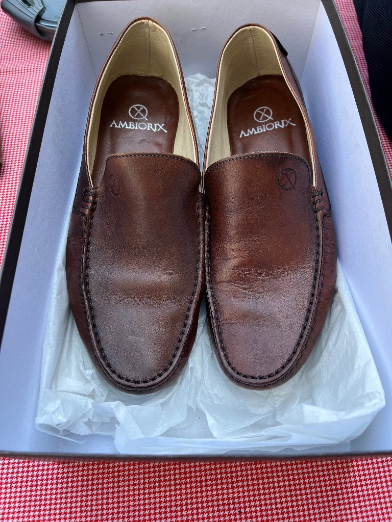 Ambiorix nieuwe lederen loafers maat 42, Neuf, Ambiorix, Enlèvement ou Envoi, Brun