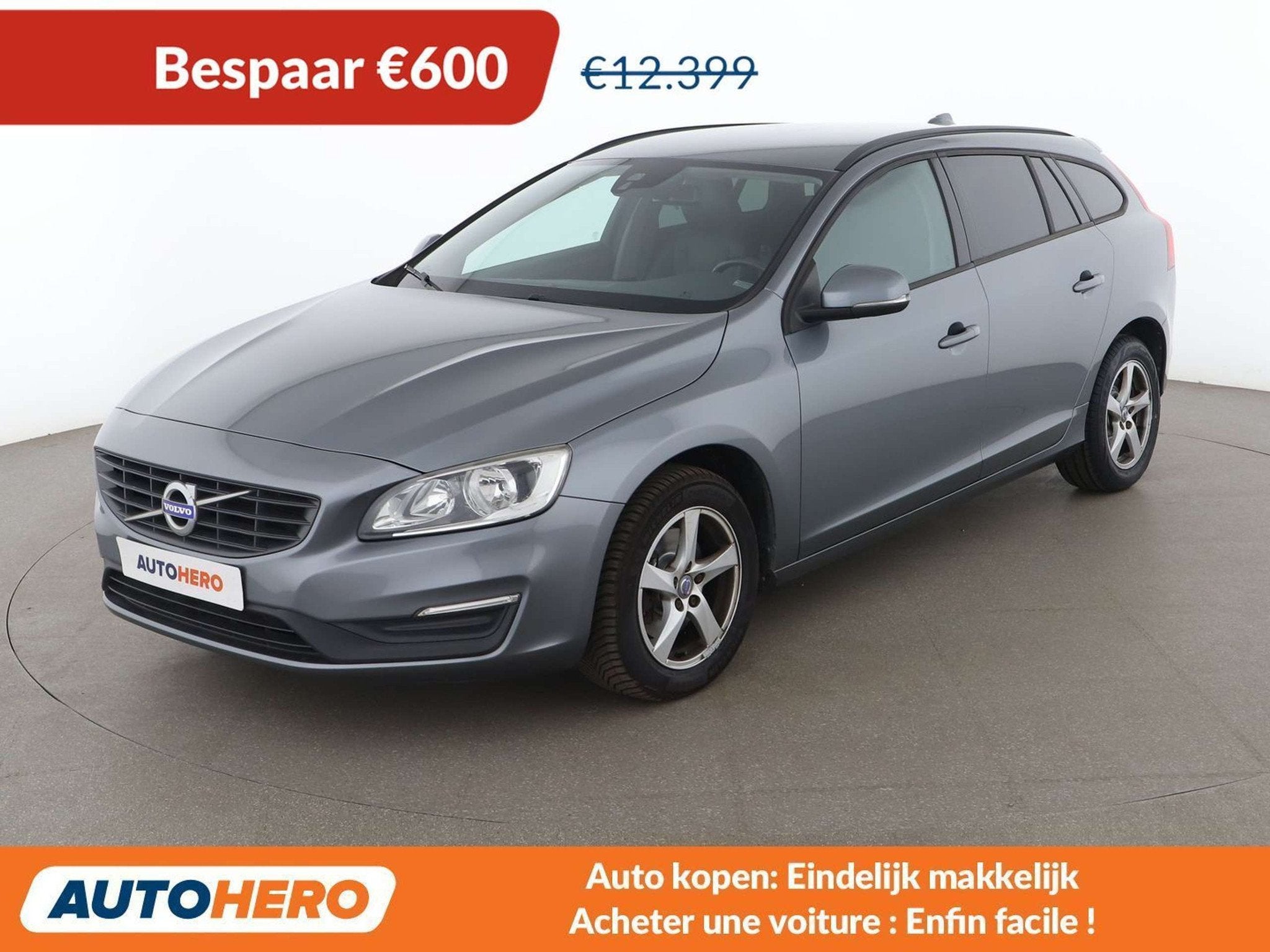 Volvo V60 2.0 D2 Kinetic (bj 2017), Auto's, Voorwielaandrijving, Gebruikt, Zwart, 120 pk