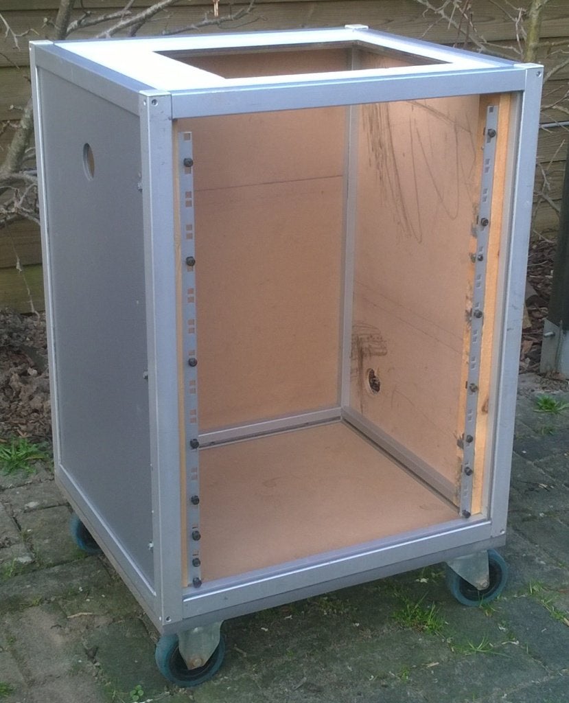 Audiorack op wielen 19 inch 15HE, Muziek en Instrumenten, Ophalen of Verzenden, Gebruikt, Speaker of Versterker, Flightcase