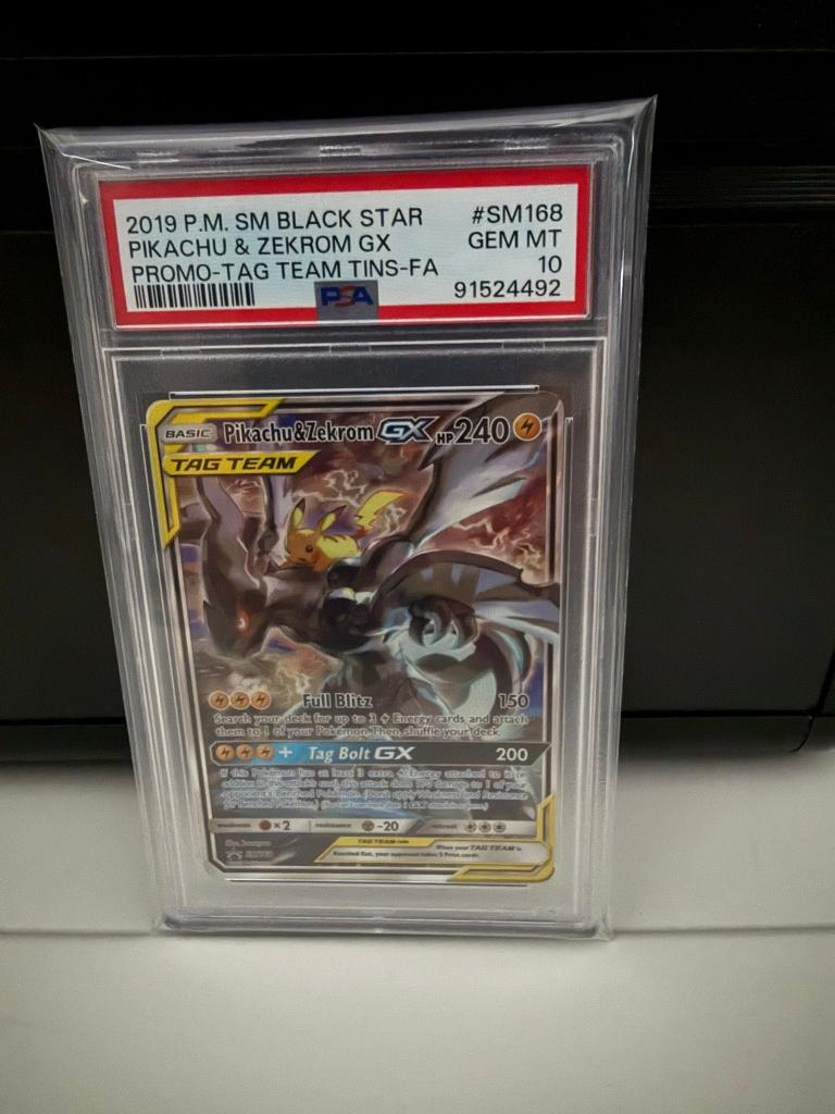 Pikachu & Zekrom GX Promo Tag team PSA 10, Ophalen of Verzenden, Nieuw