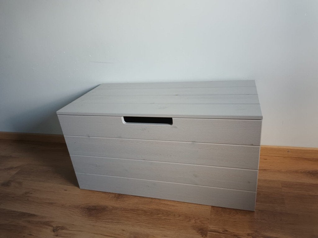 Coffret de rangement en pin gris, Moins de 50 cm, 50 à 100 cm, Comme neuf, Enlèvement