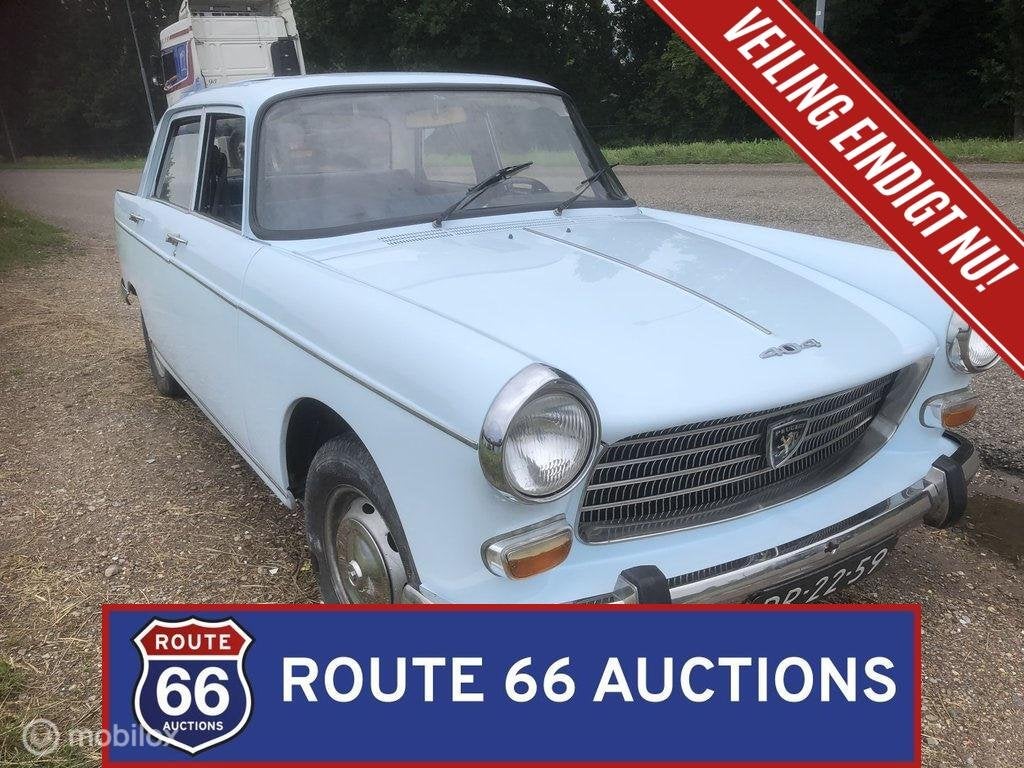 Peugeot 404 | 1972 | Route 66 Auctions, Auto's, Zwart, Bedrijf, Handgeschakeld, Overige carrosserie