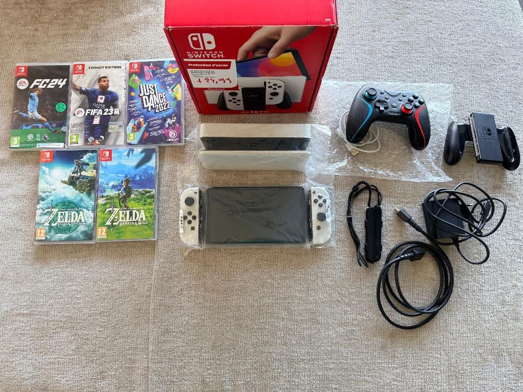 Nintendo Switch OLED, Met games, Nieuw, Met 1 controller, Switch OLED
