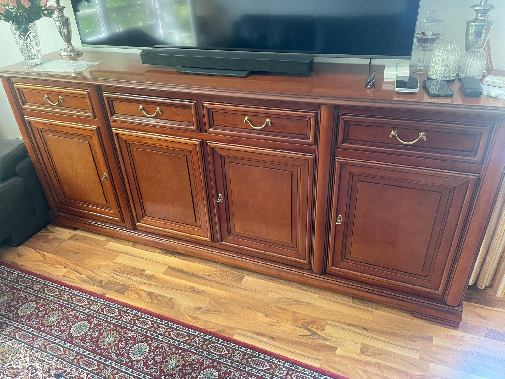 Commode et vitrine Kerselaar, table et 6 chaises à vendre, Enlèvement, Comme neuf