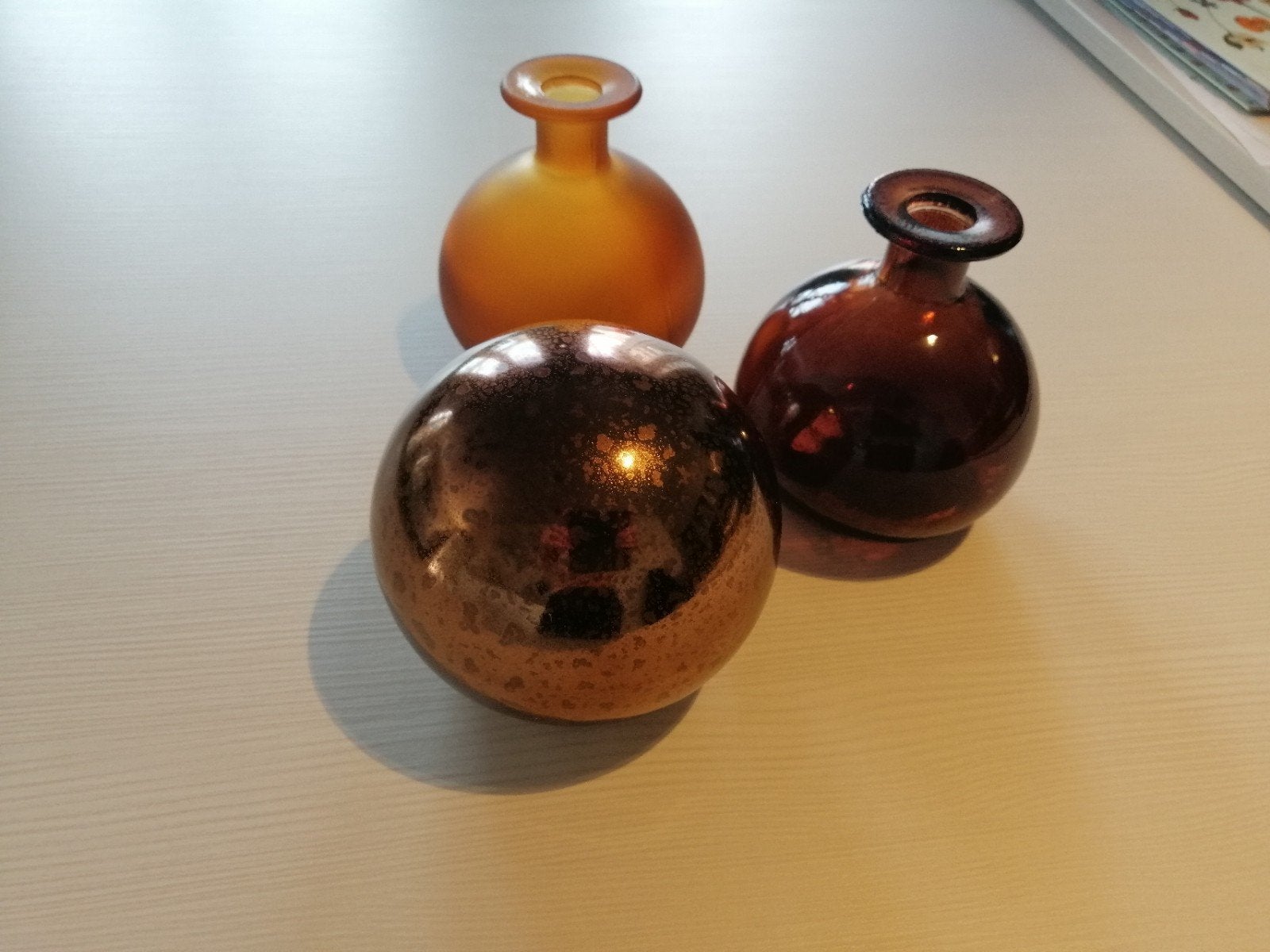 decoratie vaasjes en bol, Ophalen of Verzenden, Zo goed als nieuw, Overige kleuren, Glas