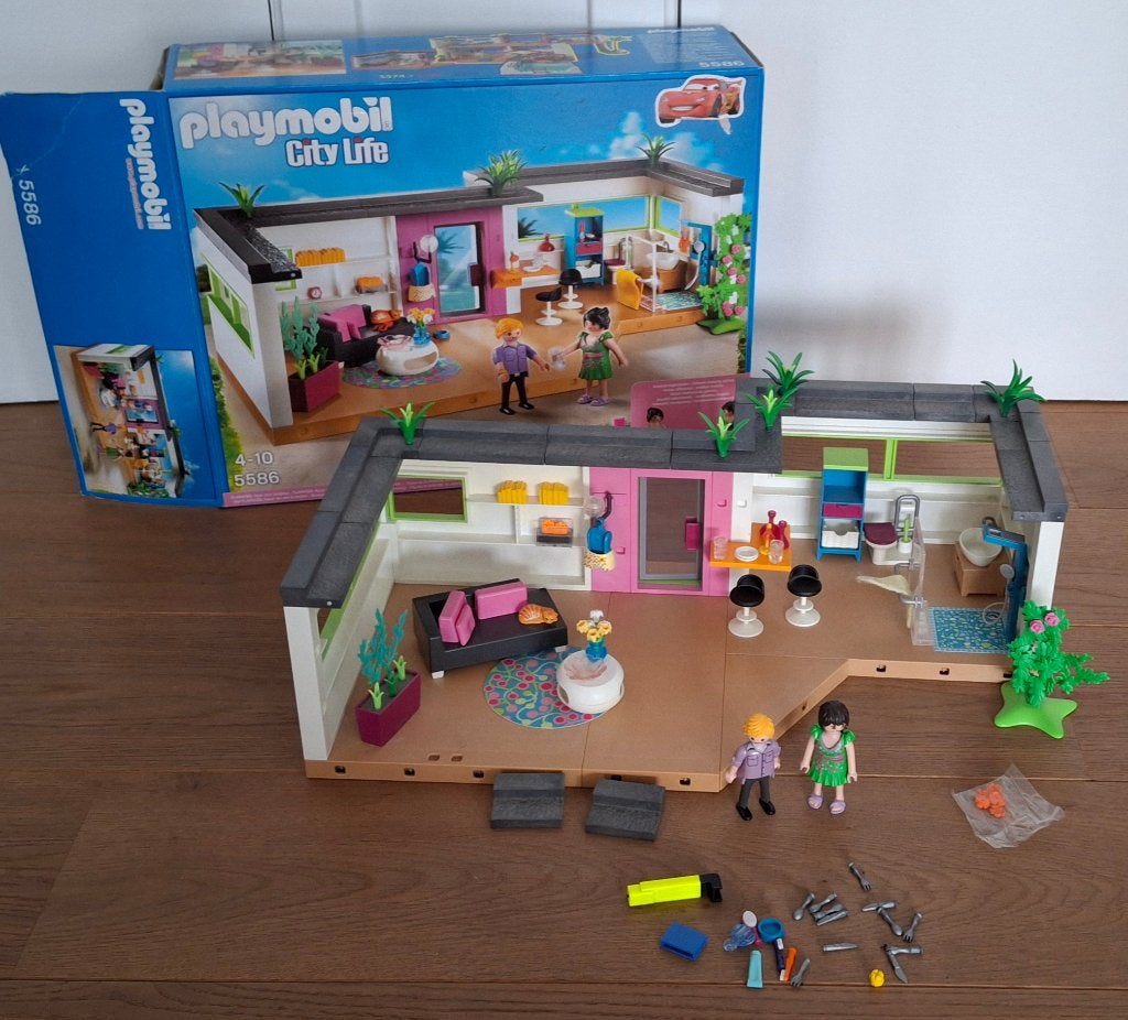 playmobil city life rajout pour maison moderne 5586, Bâtiment, Utilisé, City life, Kit complet