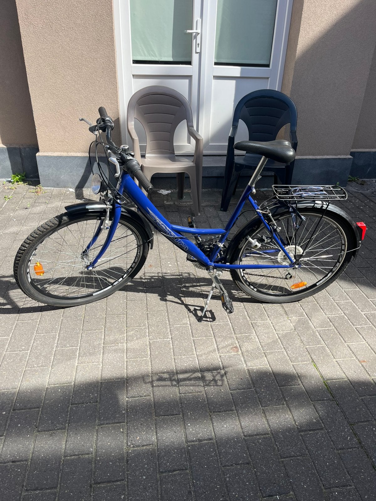 Vélo de ville VTC femme homme bleu - 79€, Vélos & Vélomoteurs, 10 à 15 vitesses, 49 à 53 cm, Enlèvement, Utilisé