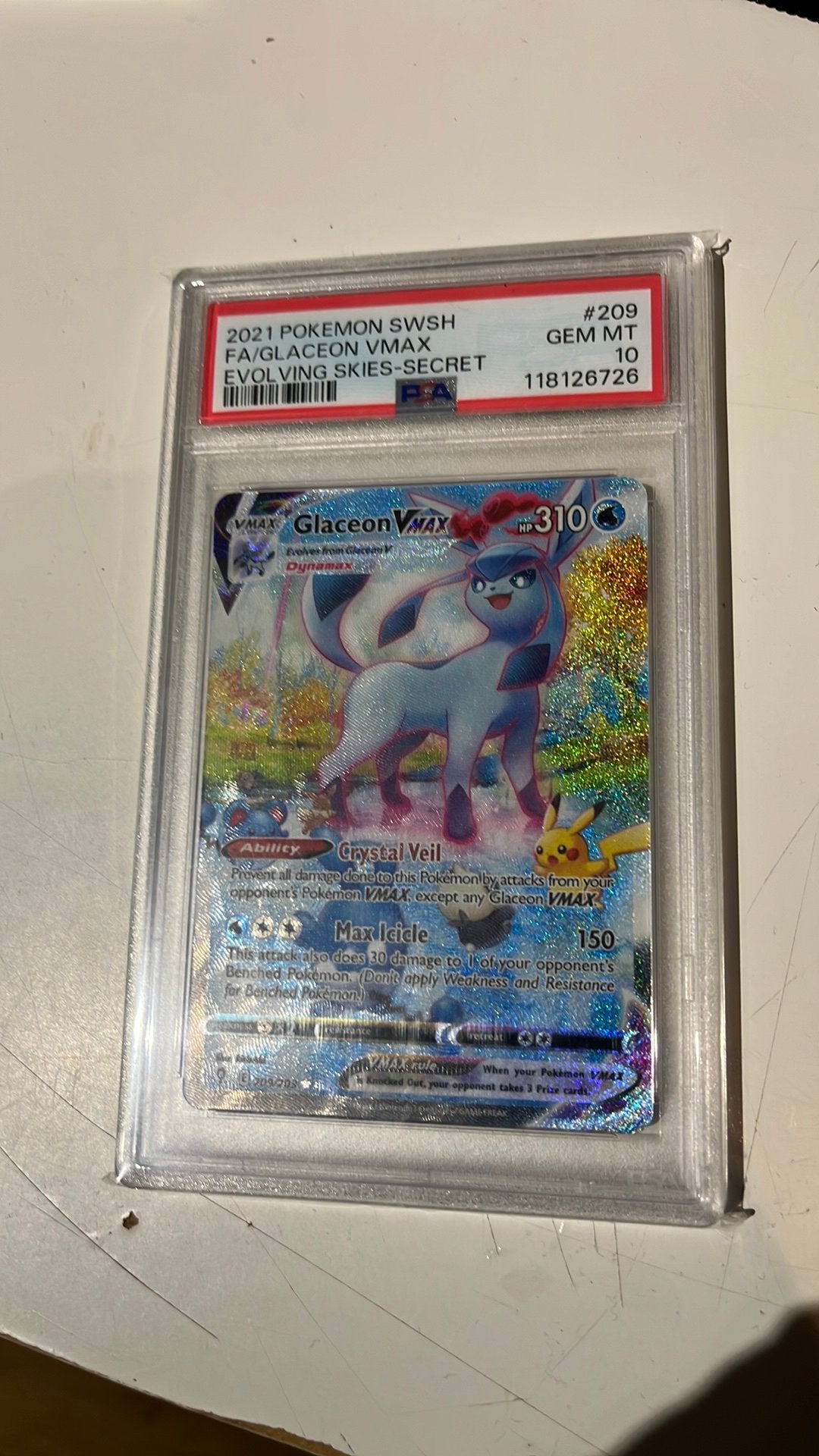 PSA 10 Glaceon Vmax #209/203, Enlèvement, Neuf