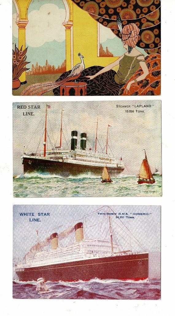 Red Star Line - White Star Line - 3x Postkaarten, Verzenden