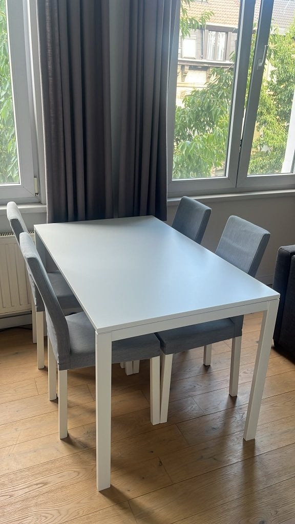 IKEA MELLTORP / KÄTTIL — tafel + 4 stoelen, Ophalen, Zo goed als nieuw, 4 tot 6 stoelen