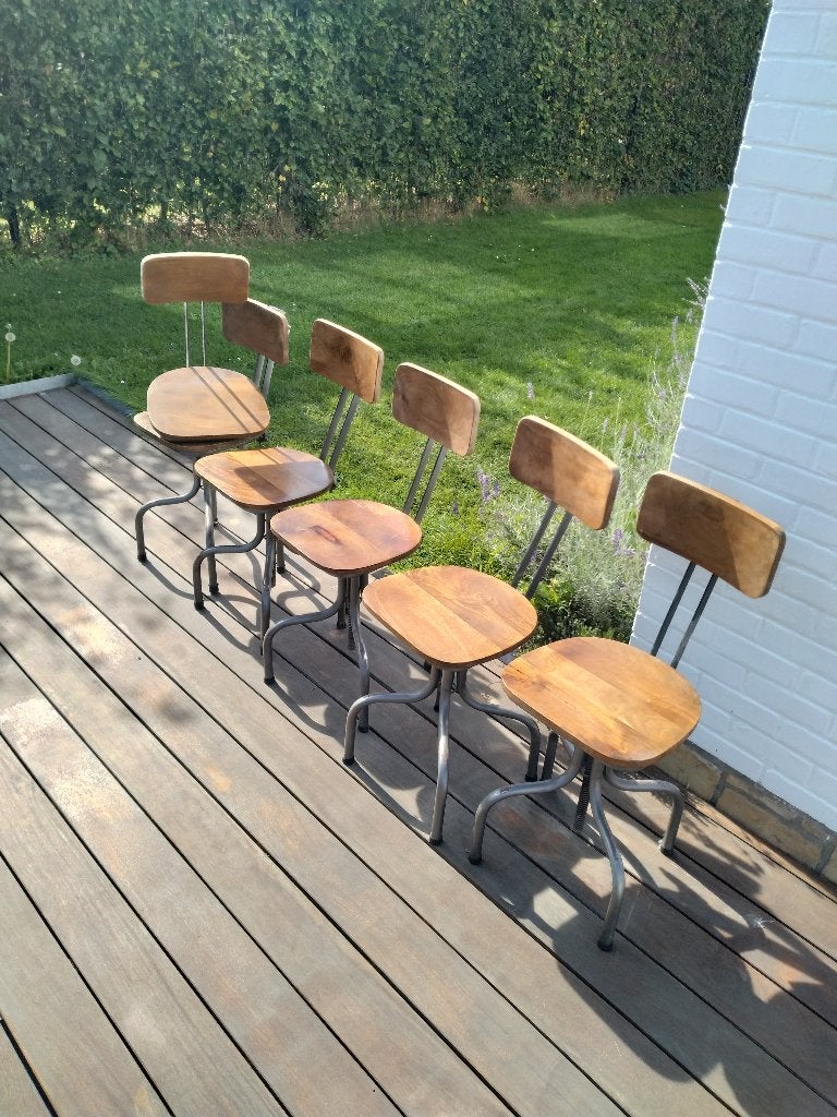 Chaises Metal / Bois, Maison & Meubles, Comme neuf, Brun, Enlèvement, Cinq, Six Chaises ou plus