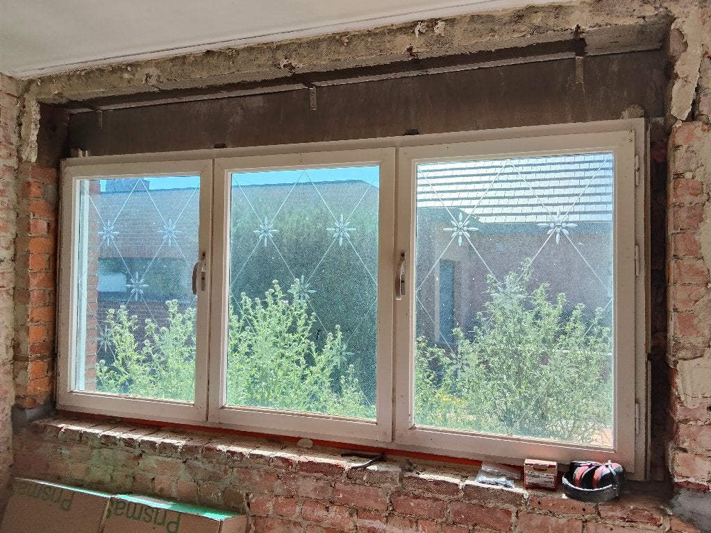 vitrage glas in oude ramen, Doe-het-zelf en Bouw, Glas en Ramen, Ophalen, Gebruikt, Gevelraam of Ruit