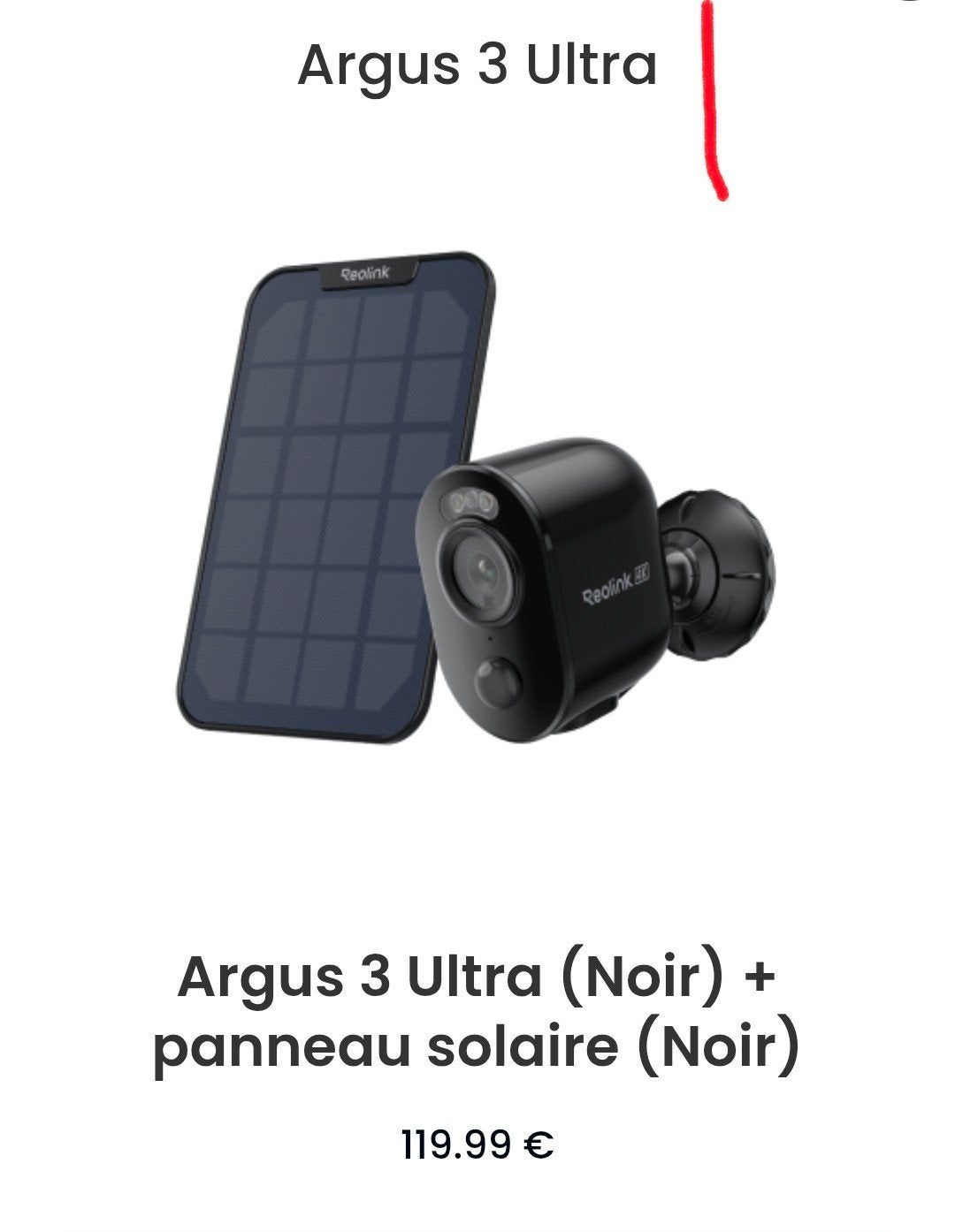 reolink argus 3 ultra parfait état avec panneau solaire, Enlèvement ou Envoi