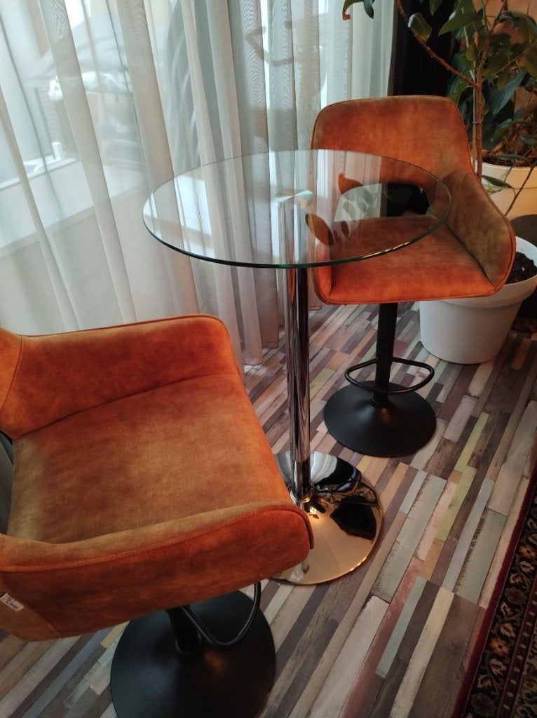 Table haute avec 2 tabourets de bar hauts, Maison & Meubles, Enlèvement, Réglable en hauteur, Comme neuf