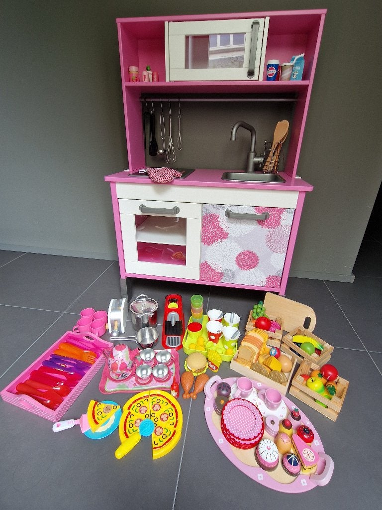Ikea keukentje (gepimpt) met veel accessoires, Enlèvement, Comme neuf, Bois, Jouer à la cuisine