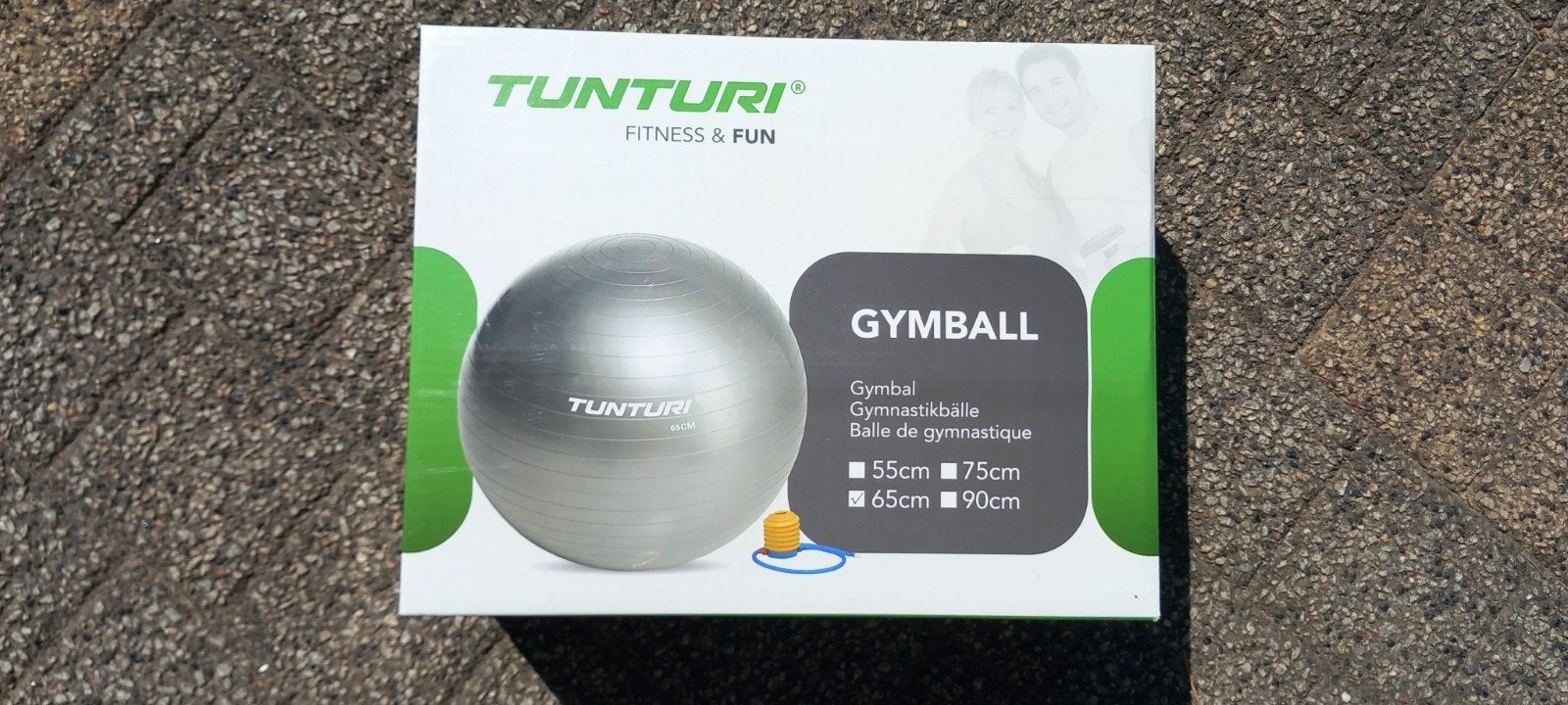 Gymbal Tunturi 65 cm - couleur : argent, Enlèvement ou Envoi, Neuf, Balle de fitness