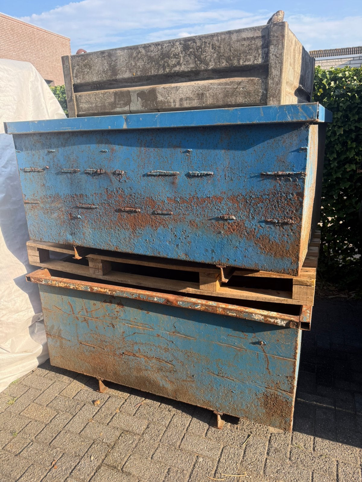 3 bacs de rangement en acier, bacs pour chariots élévateurs, Bricolage & Construction, Enlèvement, 100 cm ou plus, Utilisé, 50 cm ou plus