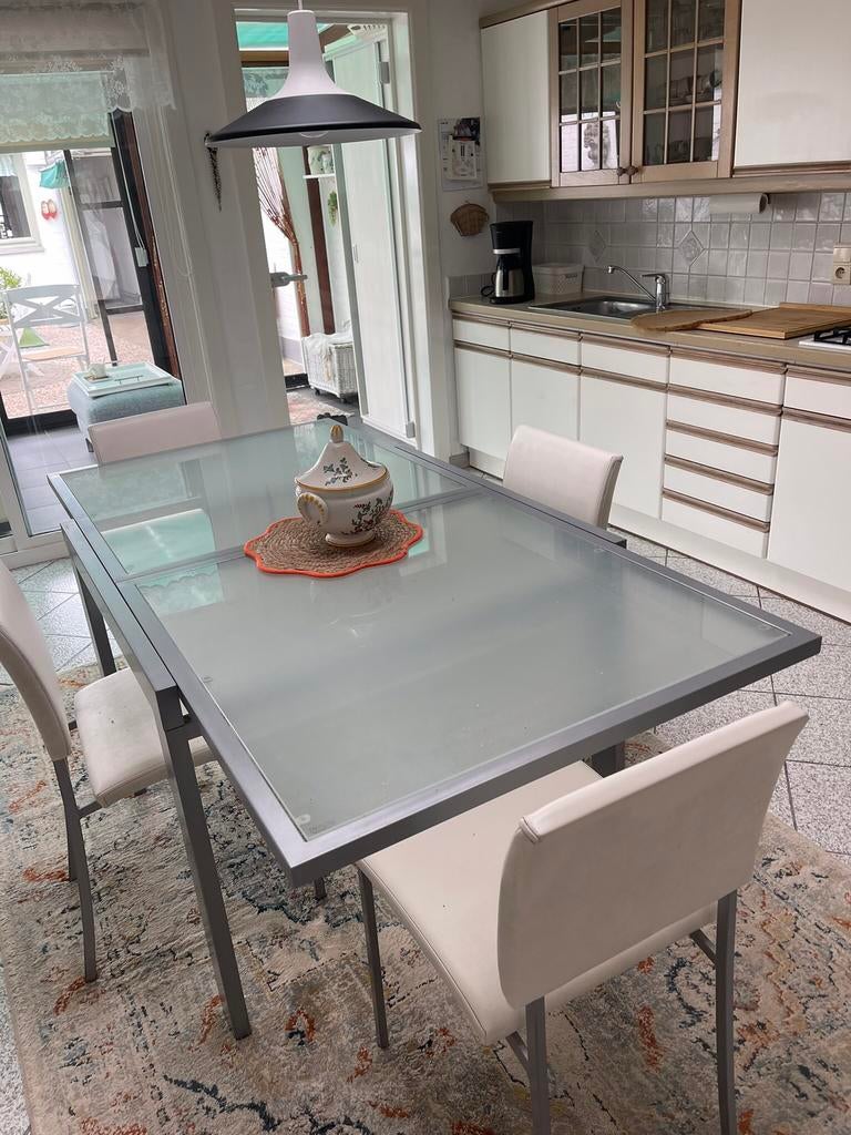 Tafel, Ophalen of Verzenden, Gebruikt, Aluminium
