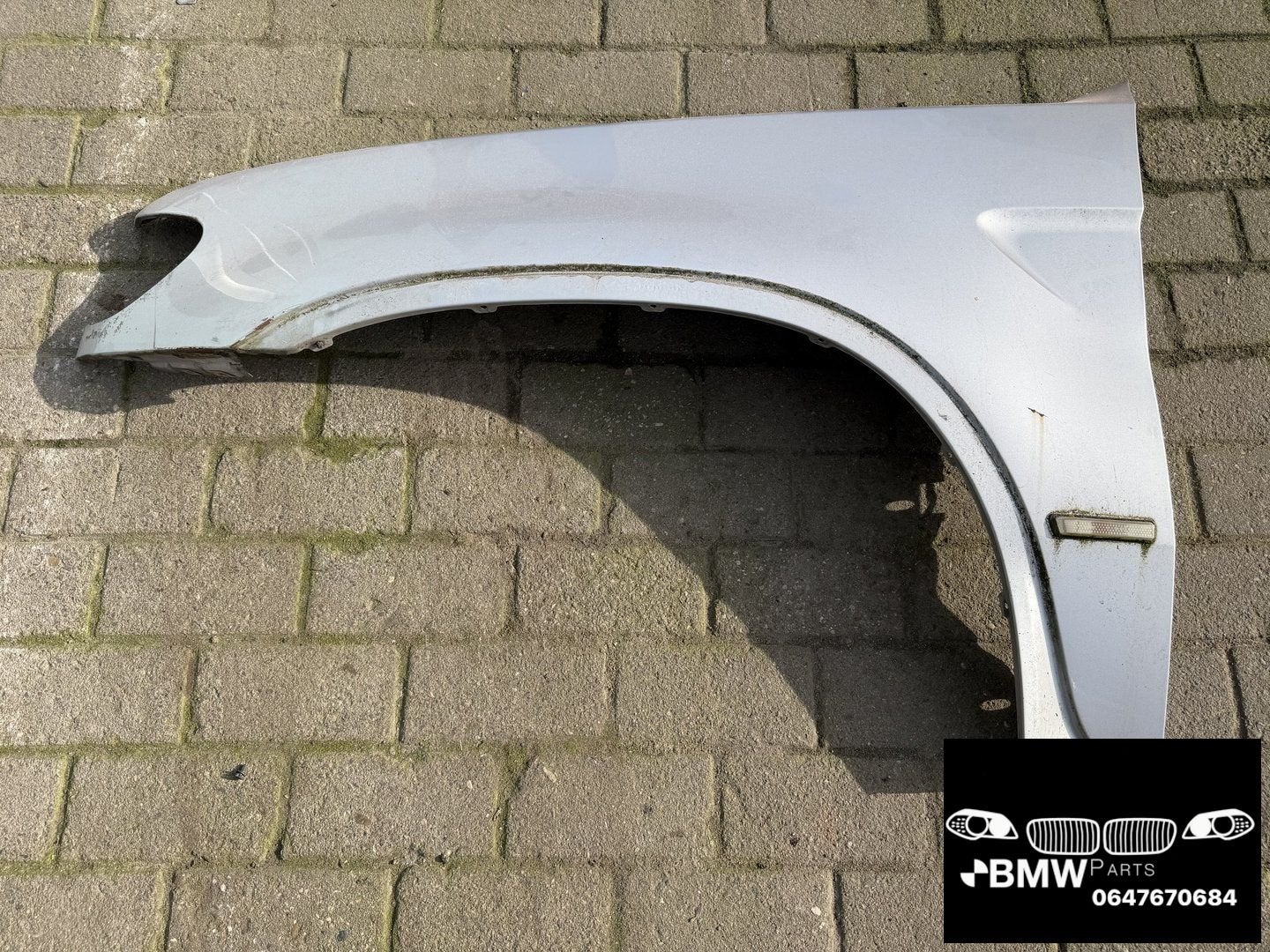 Spatbord LV RV Bmw X5 E53 Titan zilver, Gebruikt, -, Ophalen of Verzenden, Spatbord