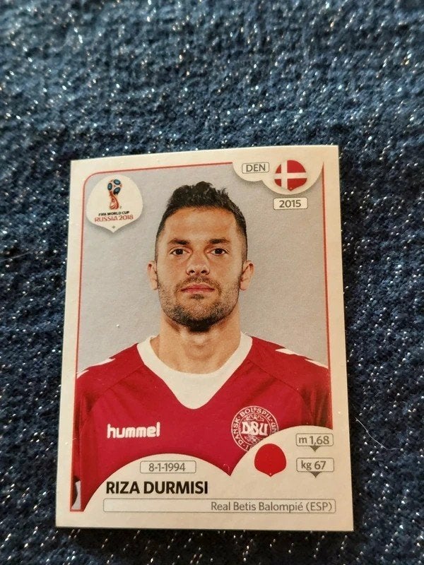 Panini / Sticker : Riza Durmisi / Denemarken / WK 2018, Verzamelen, Ophalen of Verzenden, Nieuw, Poster, Plaatje of Sticker