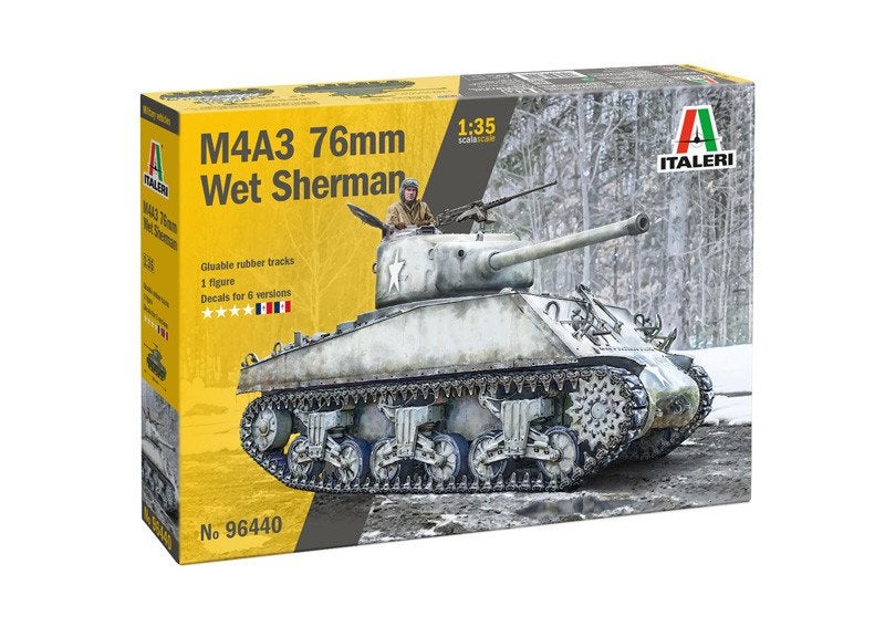 ITALERI 96440 SHERMAN M4A3 76mm WET échelle 1/35, Hobby en Vrije tijd, Modelbouw | Auto's en Voertuigen, Tank, Italeri, 1:32 tot 1:50