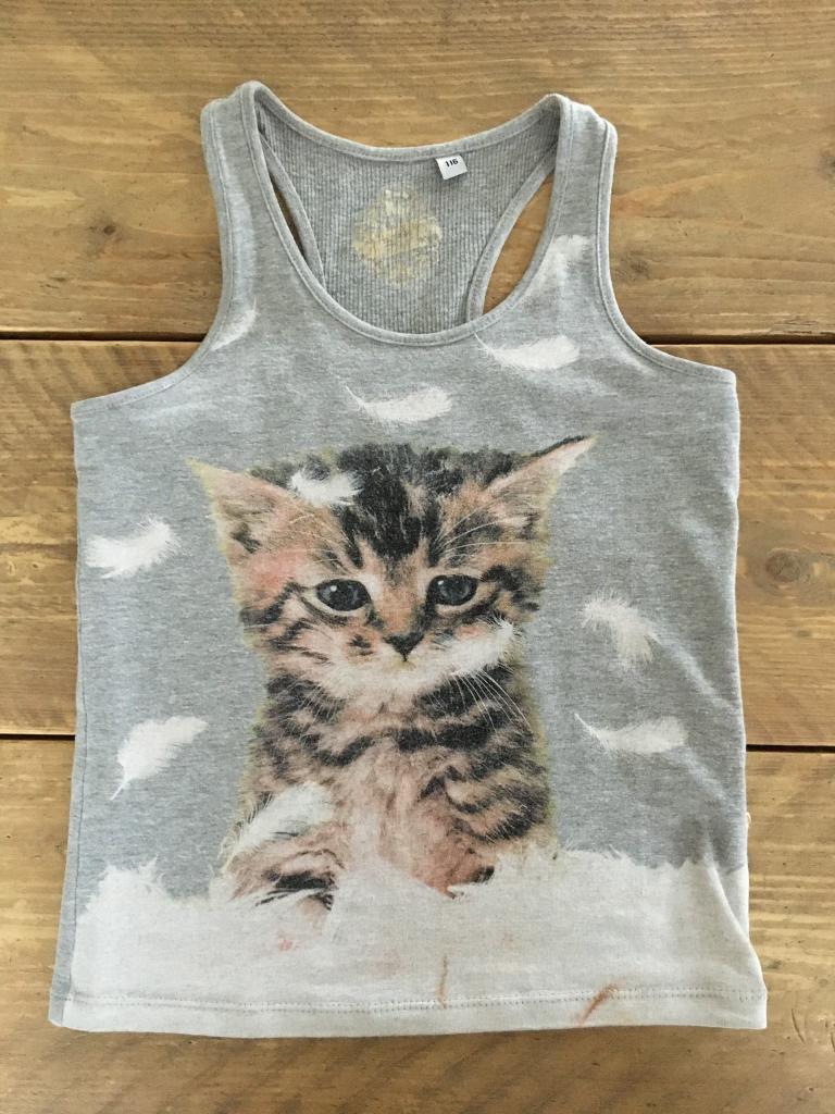 STONES & BONES, grijze top / t-shirt poes 116, Ophalen of Verzenden, Stones and bones, Meisje, Shirt of Longsleeve