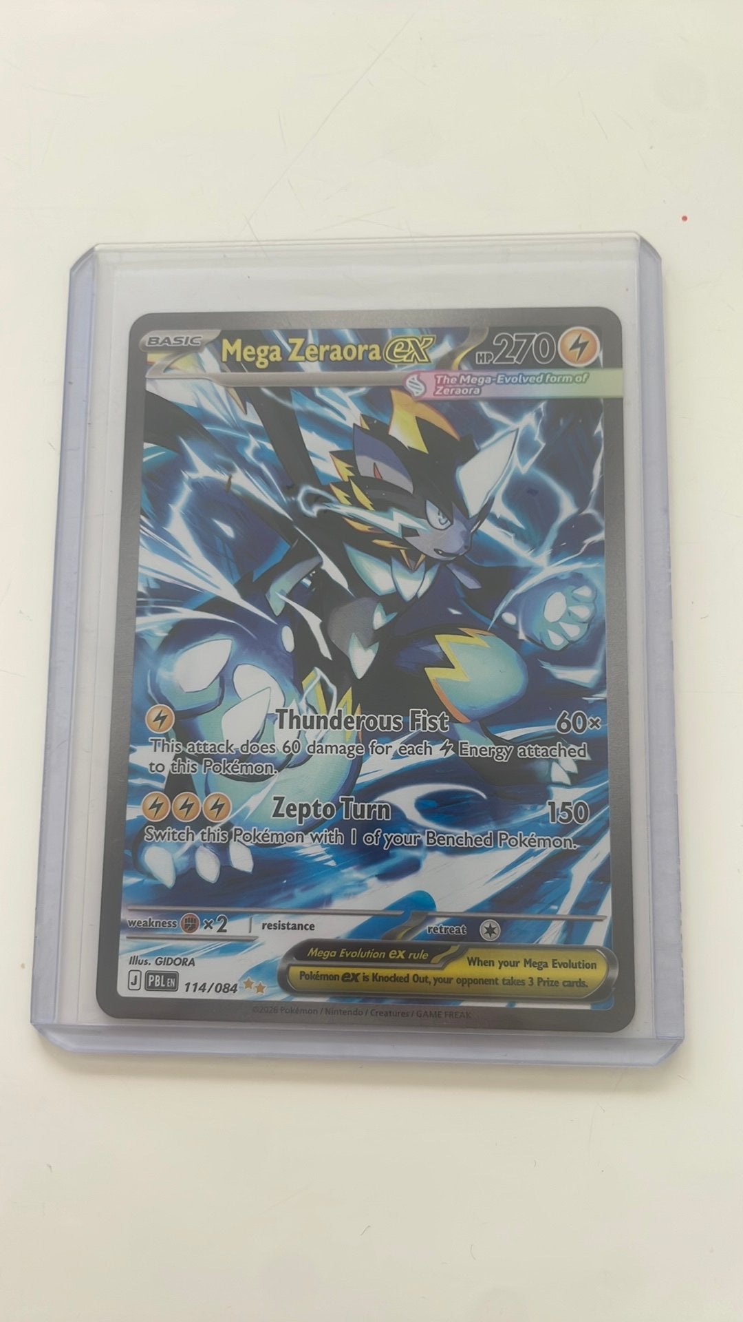 Mega zeraora ex PBL114, Ophalen of Verzenden, Zo goed als nieuw, Losse kaart, Foil