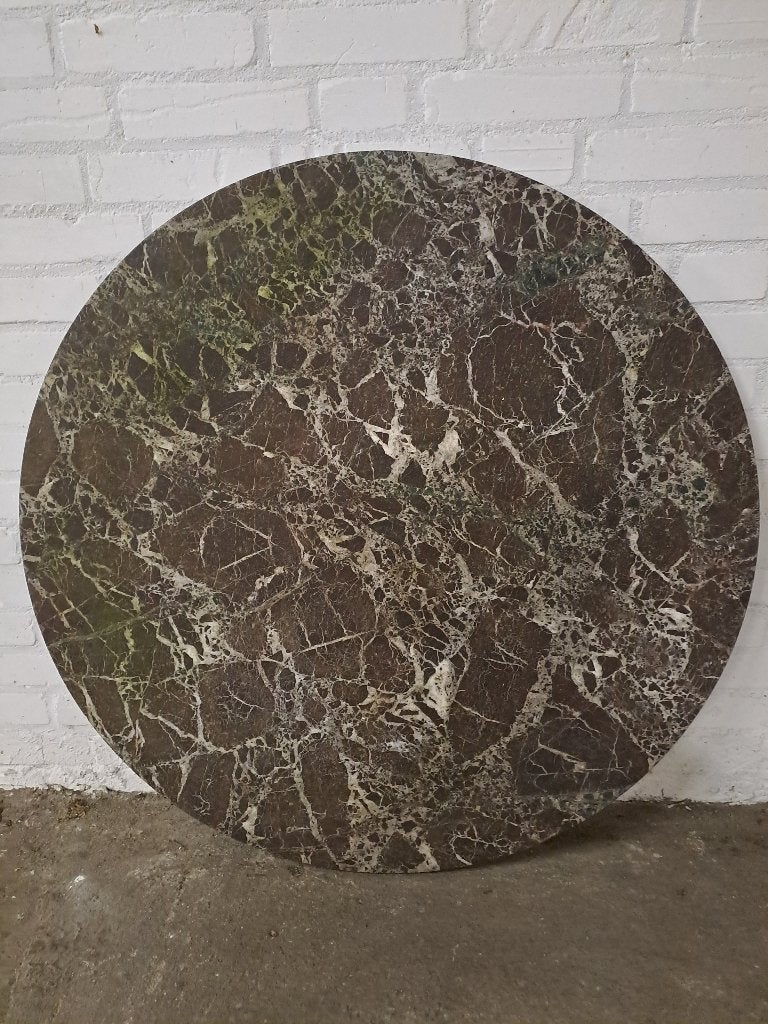 1 Marmeren blad, kleur rood/groen/wit, rond 90 cm., Ophalen