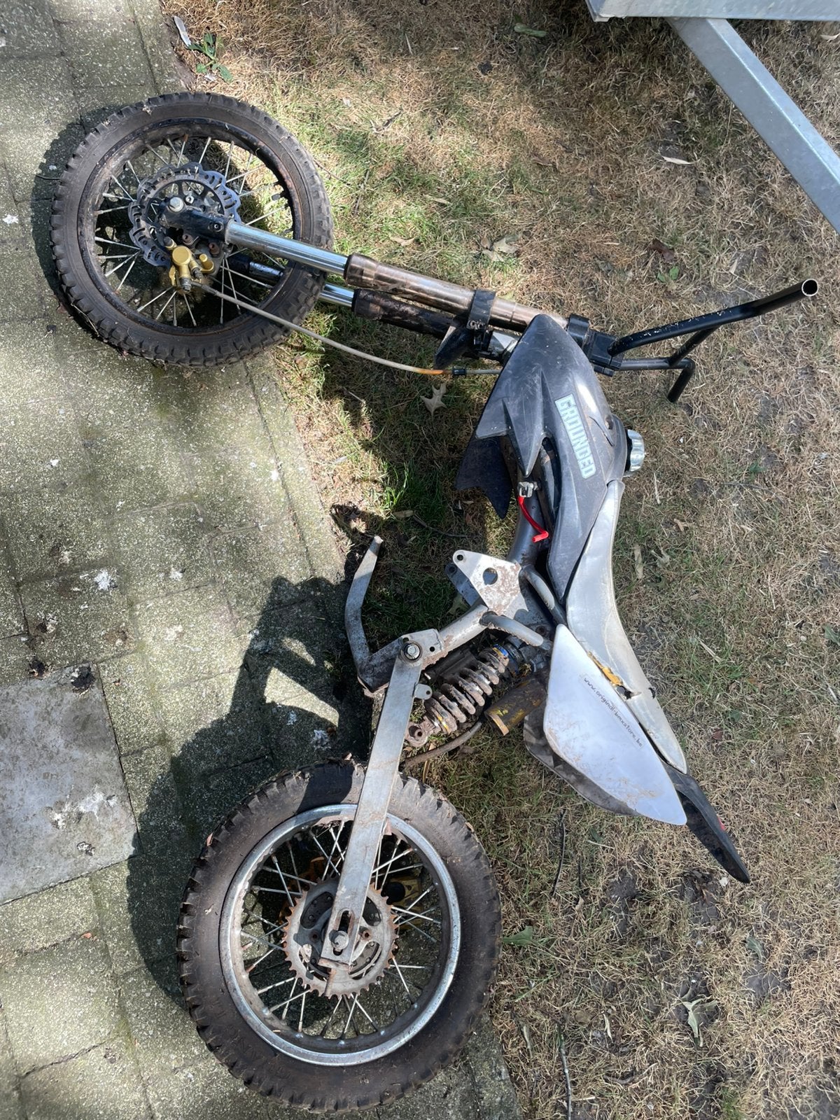 Pitbike rolling frame, Fietsen en Brommers, Ophalen, Gebruikt, Schijfrem, Pitbike