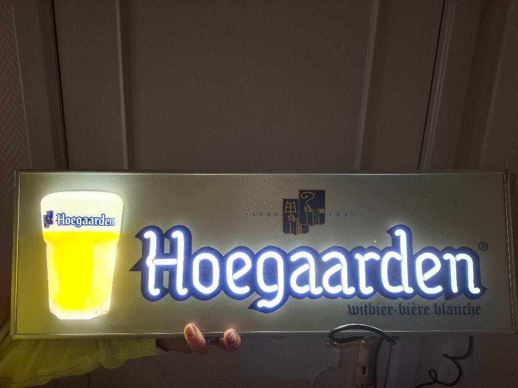 Enseigne lumineuse Hoegaarden, Enlèvement ou Envoi, Neuf, Table lumineuse ou lampe (néon)