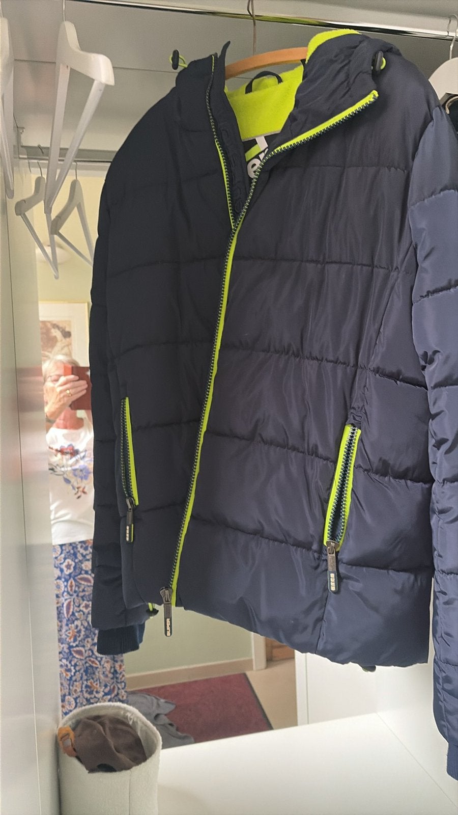 Warme blauwe herenjas, Ophalen, Zo goed als nieuw, Maat 52/54 (L), Blauw