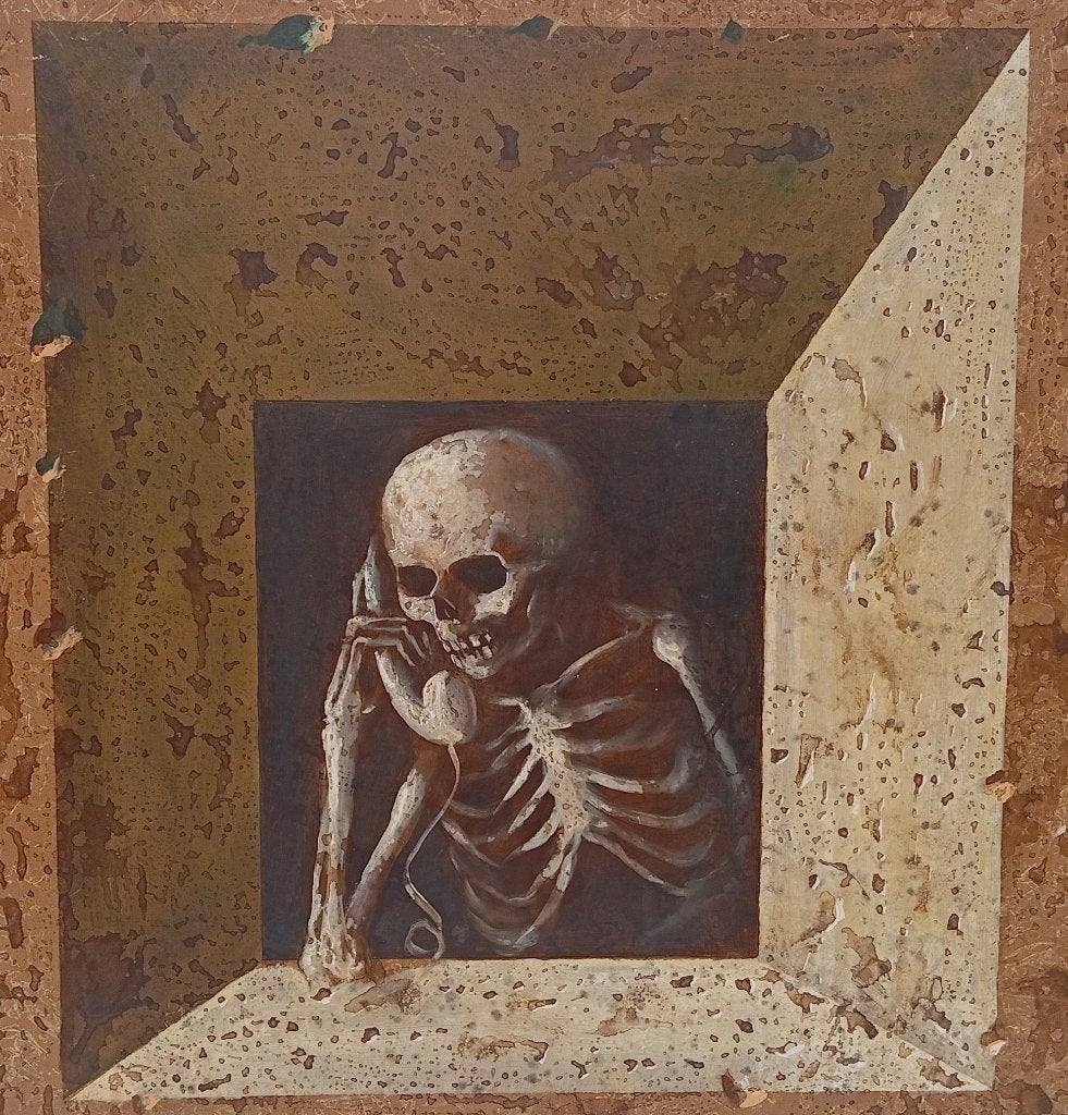 PEINTURE AKOS SZABO SURRÉALISME 1972, Antiquités & Art, Daté, Enlèvement ou Envoi, Autres sujets, Peinture à l'huile