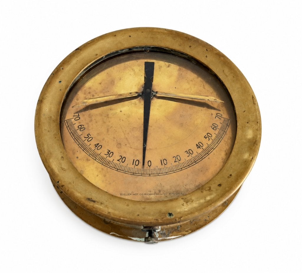 Moeller Instrument Company Brass Ship Clinometer, Verzamelen, Ophalen, Gebruikt