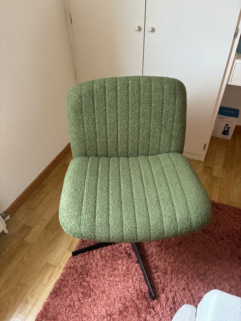 Chaises de coiffeuse pivotantes sans roulettes, Enlèvement, Comme neuf, Vert, Chaise de bureau