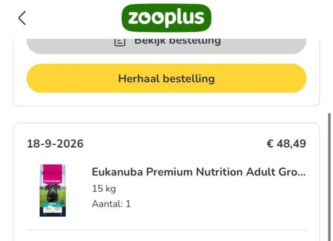 Eikanuba hondenvoer Adult, Enlèvement, Chien