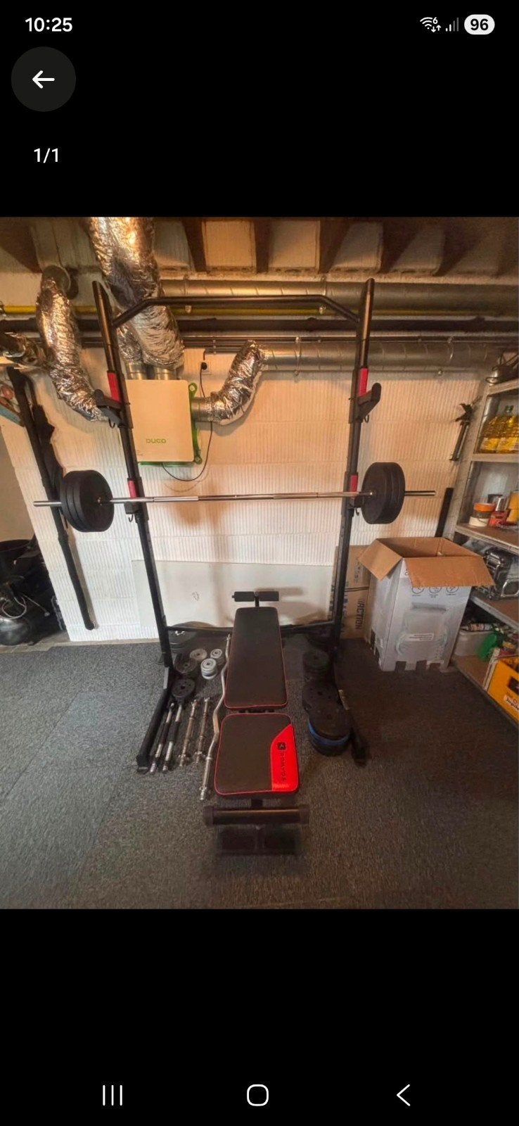 bank en gewichten te koop, Sport en Fitness, Ophalen, Fitnessbank