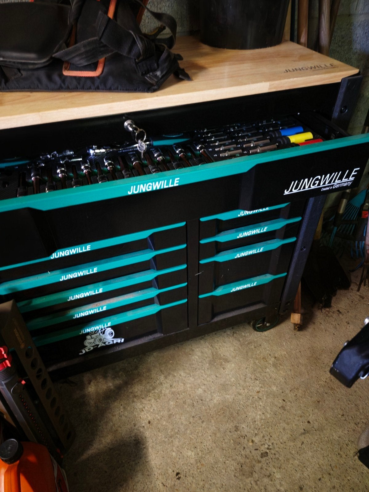 Jungwille gereedschapskist, Doe-het-zelf en Bouw, Ophalen, Gevuld