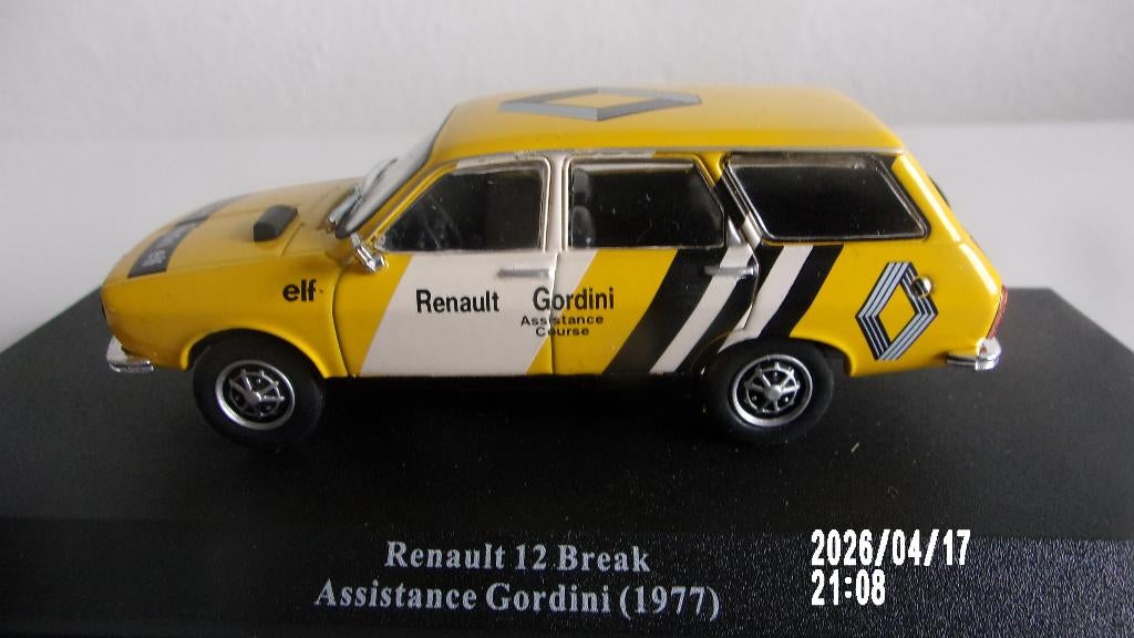 RENAULT 12 BREAK ASSIST GORDINI 77.IXO 1/43 IMPEC sur SOCLE, Ophalen of Verzenden, Zo goed als nieuw, Auto, Overige merken